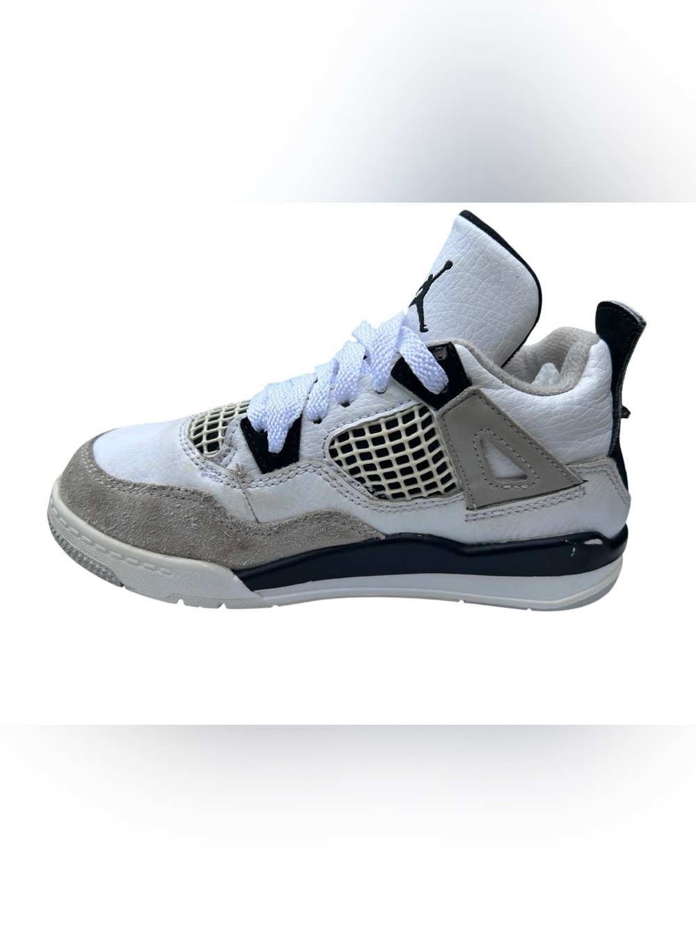 Jordan 4 OG Retro
PS Size 13C Boys Kids Sneakers
"Black Military" Neutral Grey - Picture 7 of 9